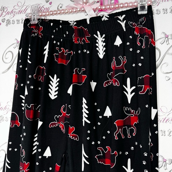 Fammy jammies pants pj plaid moose cabin π« cottage outdoors mountains soft - Picture 2 of 9